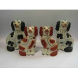 Two pairs of Staffordshire style dogs a/f