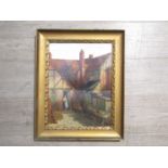 VALENTINE THOMAS GARLAND (1868-1914): A gilt framed oil on board,