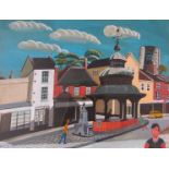 BRIAN LEWIS (b.1947) (ARR) A framed and glazed acrylic on board, North Walsham Market Cross.