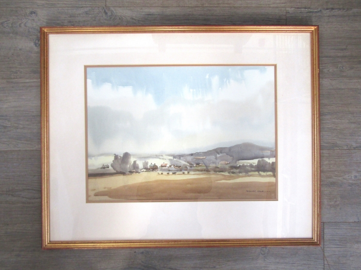 SYDNEY VALE (1916-1991): Cows in a valley. Watercolour. - Image 3 of 4