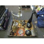 A box of assorted including mincer, bowls and dish,