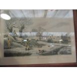 A set of four reproduction oak framed sporting prints