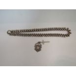 A Victorian necklet stamped Sterling a silver albert and cross