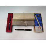 Boxed vintage pens including Parker and Sheaffer