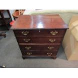A 19th Century mahogany chest of small proportions,
