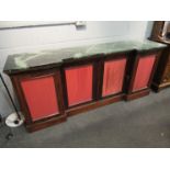 A Victorian walnut breakfront sideboard,