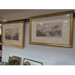 Four prints of Thames river scenes,