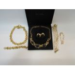 A "Grosse" yellow metal heavy link chain necklace and bracelet,
