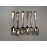 Six Edwardian silver teaspoons