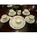 A Wedgwood "Clementine" tea set; 6 trios, cake plate,