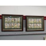 A pair of framed and glazed original Player's cigarette cards - "Hints on Association Football",