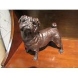 A large limited edition solid bronze Pug dog, boxed with certificate, No 4/50,