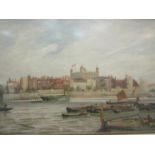 A framed and glazed print after Thomas Bush Hardy (1842-1897): "Her Majesty's Tower", dated 1886,