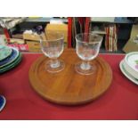 A Danish teak lazy susan designed by Fleming Digsmed together with a pair of goblets (possibly