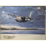 A limited edition print after Michael Rondot "The Last Sunderland" depicting Short Sunderland