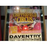 An Original Chipperfield Circus advertising poster, framed and glazed,