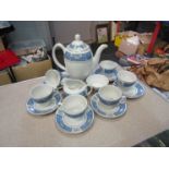 A Woods & Sons "Alpine White" blue and white teaset
