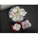 A selection of miniature ceramics including Coalport