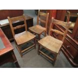 Three matching East Anglian fruitwood bar-back chairs,