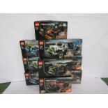 Ten Lego Technic Pull Back sets; 42073 Bash!, 42091 Police Pursuit (x2),