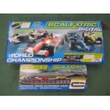 A Scalextric Digital World Championship set and extension pack (2)