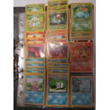 A folder containing a good collection of Pokermon cards, some first editions,