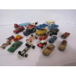 Mixed Corgi and Dinky diecast vehicles including James Bond Aston Martin D.B.