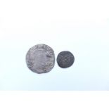 James I (1603-1625) A hammered silver sixpence dated 1605, mm Rose, together with a halfgroat,