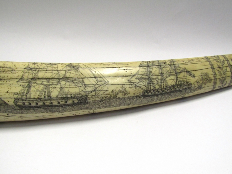 A resin tusk imitating a piece of Georgian scrimshaw, - Image 4 of 4