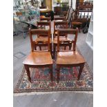 A set of six Victorian mahogany North Essex dining chairs with rosewood inset back supports,