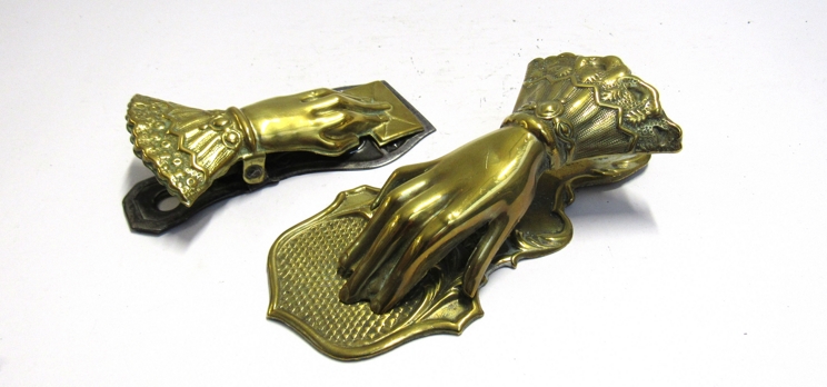 Five various brass hands including note holders - Image 2 of 3
