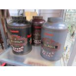 A trio of "Rombouts" coffee beans storage cans,