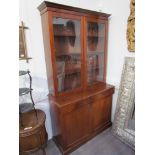 A Victorian and later mahogany glazed top bookcase,