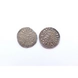 Henry III (1216-1272) Two hammered silver voided long cross pennies - Class IIIa Henri on Lvnde and