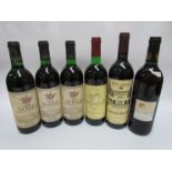 Six Spanish reds, 1984 Albani Reserve x 3, 1995 Albani Gran Reserva, 1994 Les Campanas,