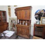 A Victorian oak sideboard,