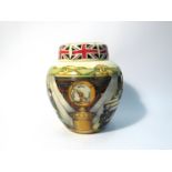 A Moorcroft Bullnose Morris pattern ginger jar, designed by Paul Hilditch.