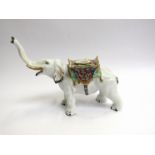 A late 19th Century early 20th Century porcelain elephant inkwell,