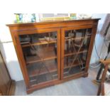 An Edwardian mahogany glazed two door bookcase,