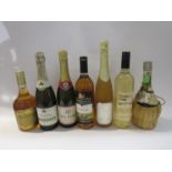 Seven various bottles, Cosecha, Pol Remy, Vino Joven, 1970 Melini Lacrima D'Arno,