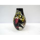 A Moorcroft Pickpockets pattern vase designed by Kerry Goodwin, limited edition 14/75, 24cm tall,