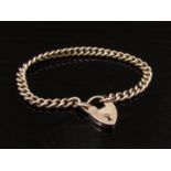 A 9ct gold bracelet with padlock clasp, 19.