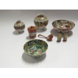 Mixed Oriental wares including globular vases,
