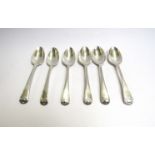 Six George III Shell & Thread pattern dessert spoons, George Smith, London 1791,