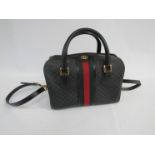 GUCCI VINTAGE "Off The Grid" black canvas small holdall/bag.