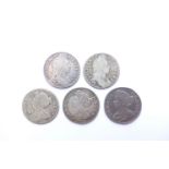British coins - Five shillings, two of William III (1694-1702) including one Bristol mint,