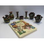 Seven pieces of early 20th Century Torquay and Devon ware including 'The Art of the Torquay and
