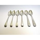 Six George III Old English pattern dessert spoons, George Smith & William Fearn, London 1789,