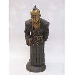 A hollow cast metal figure of Samurai in robes, 44.