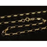 A 9ct gold belcher chain necklace, 48cm long,